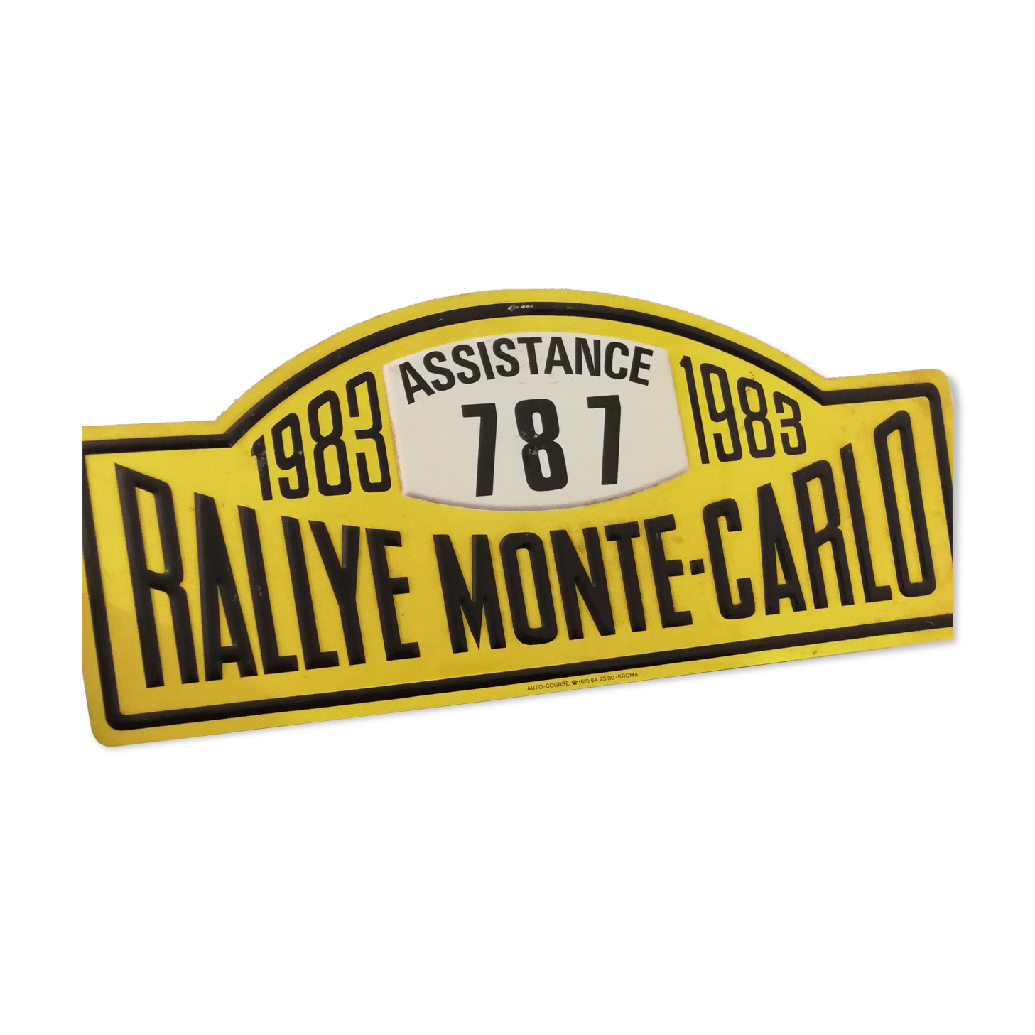 Plaque en aluminium rallye Monte-carlo assistance 787
