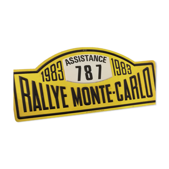 Aluminum plate rallye monte-carlo assistance 787