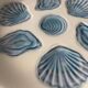 Set of blue ceramic oyster plates – Shellfish plates