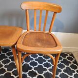 Chairs and stool stamped Luterma varnished wood