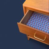 Vintage chest of drawers with oak compass legs, 1950s