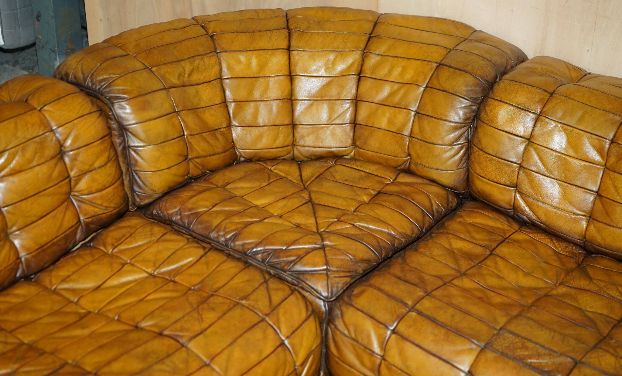 Canapé d'angle modulaire vintage cuir De Sede DS-11