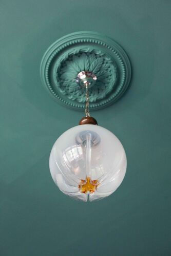 Vintage pendant lamp, ball pendant lamp, glass globe, blown glass lampshade, decoration