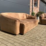 3-seater De Sede sofa in 5mm NECK Buffalo leather, Cognac color