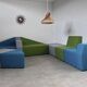 Ensemble canapé géométrique design modulable 10 pièces style vintage tissus couleur