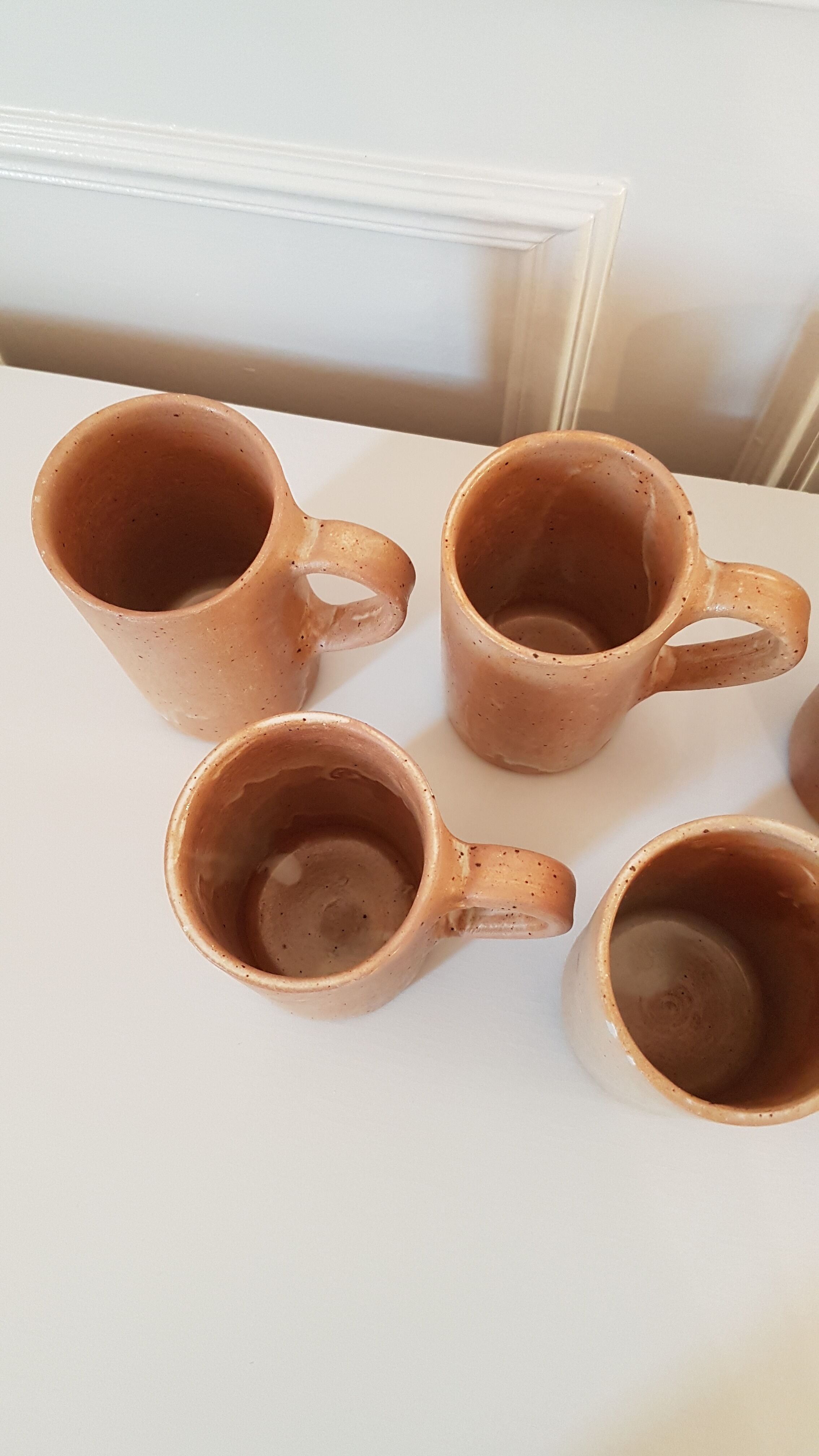 Set of 6 large sandstone mugs