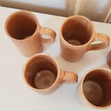Set of 6 large sandstone mugs