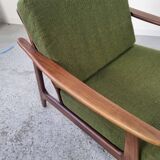 Pair of Scandinavian armchairs in afromosia, 60s