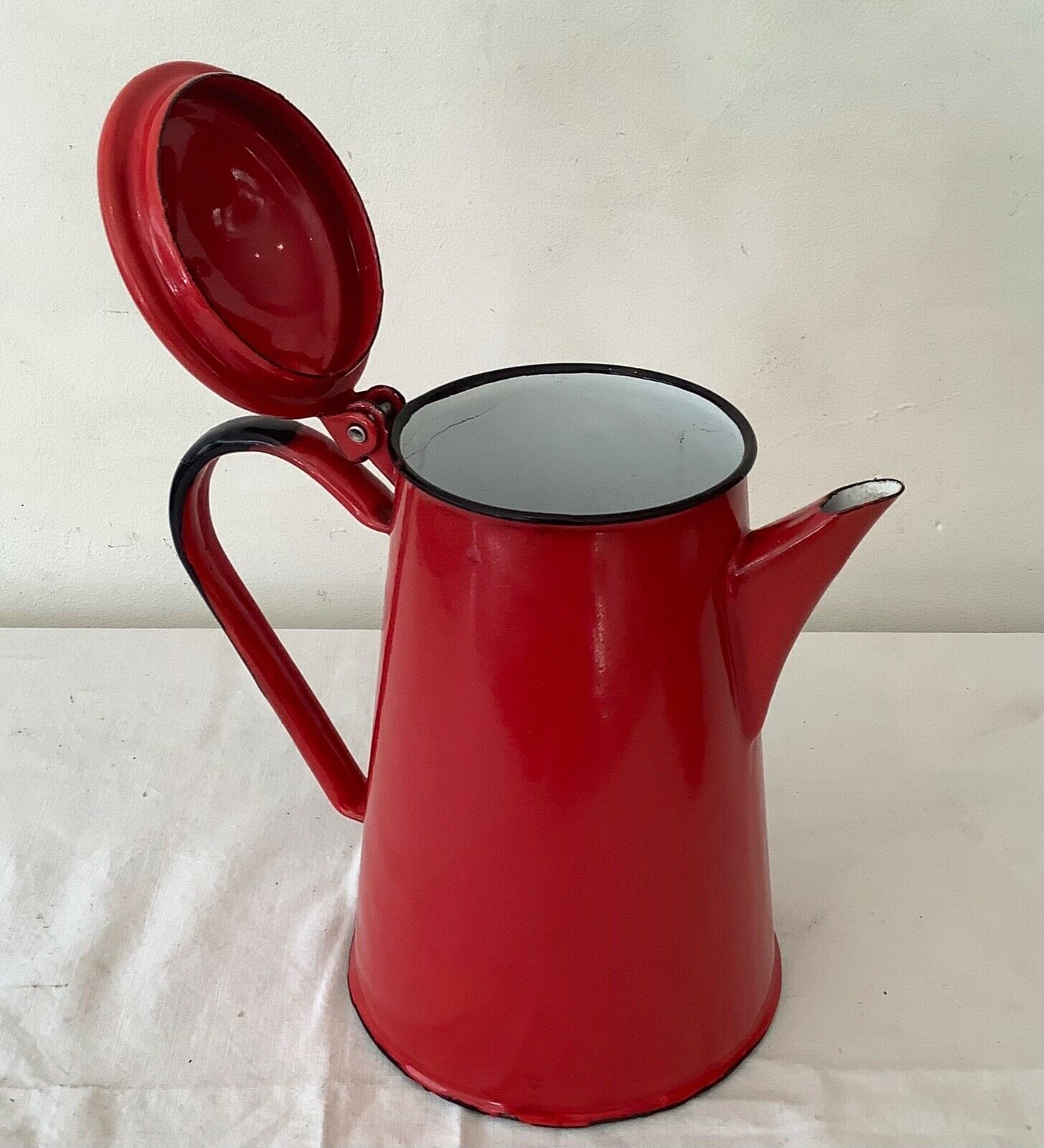 Vintage 1950 red enamelled sheet metal