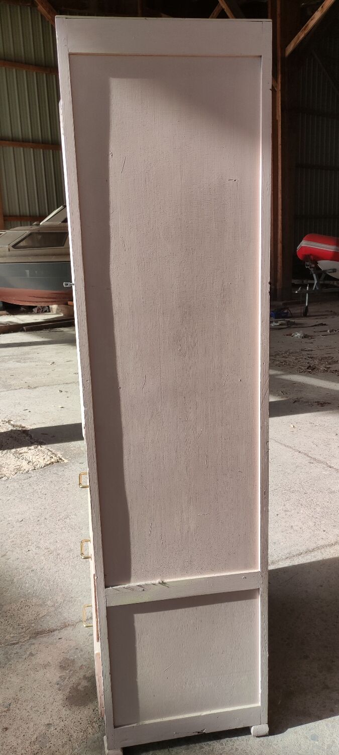 Showcase cabinet two doors, 3 drawers patina old pink