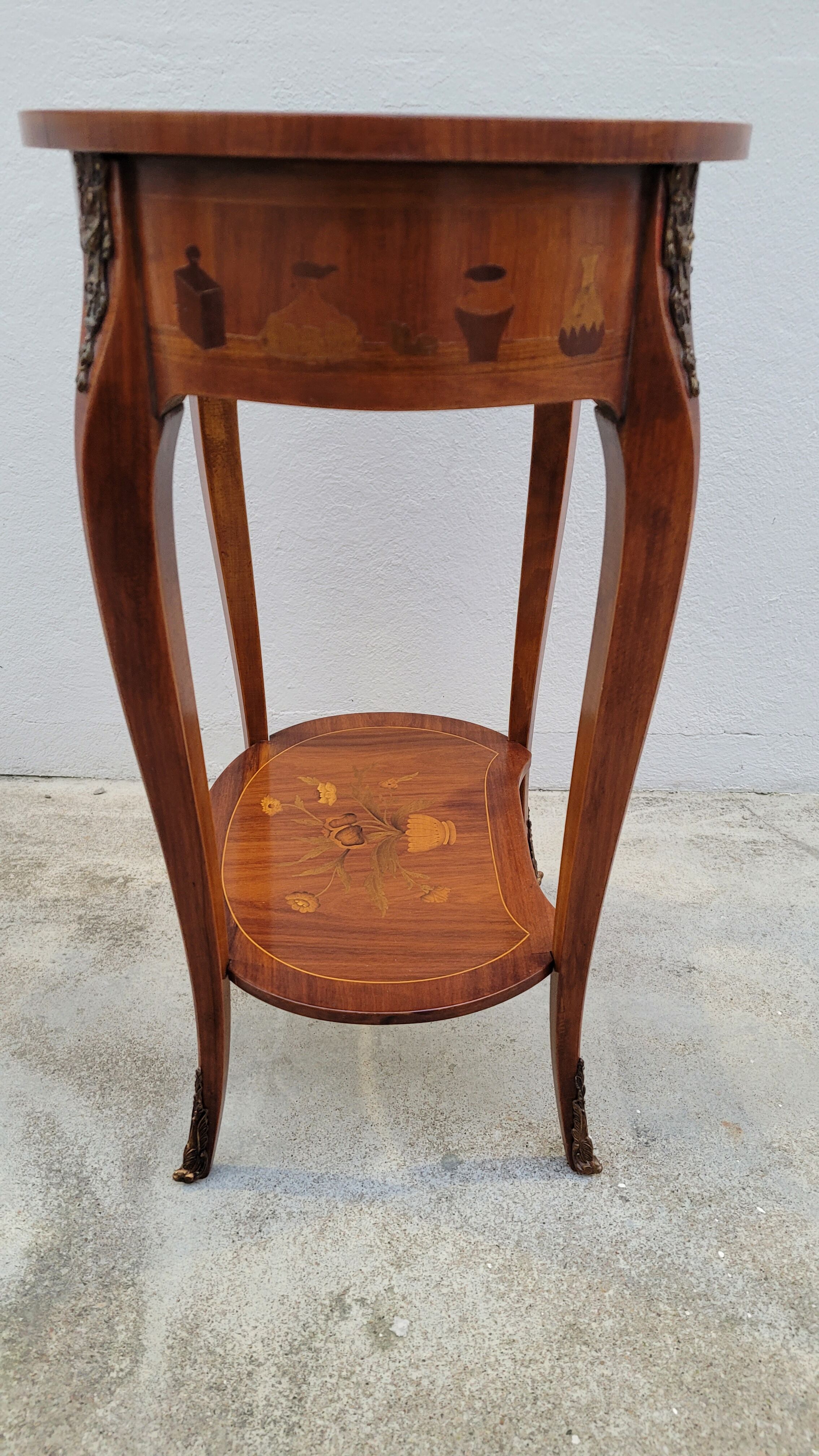 Louis xv style marquetry table Chinese scene