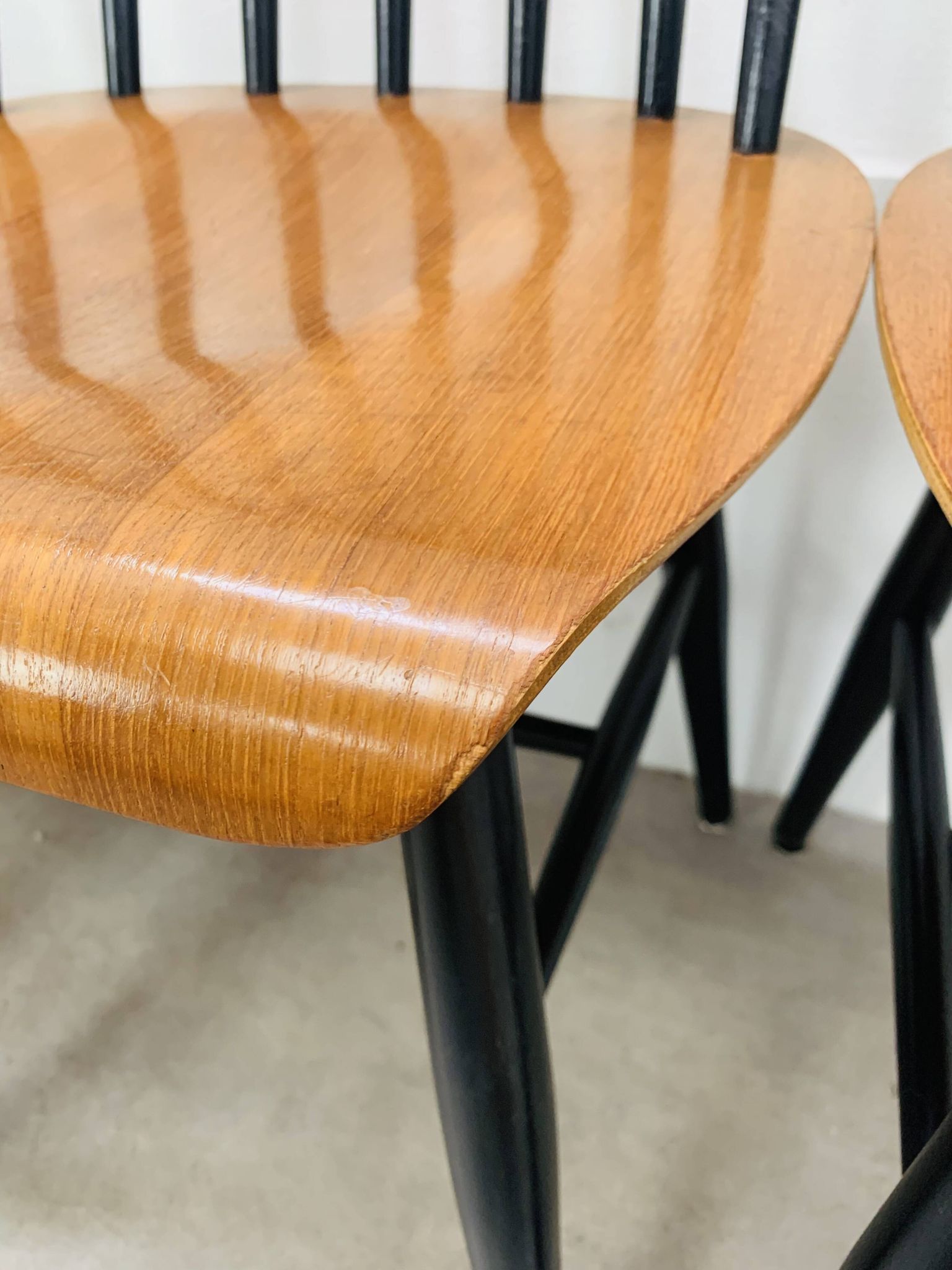 6 chaises Fanett par Ilmari Tapiovaara, scandinave, années 60