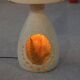 Accolay style lamp with tall beige shade, 1960s