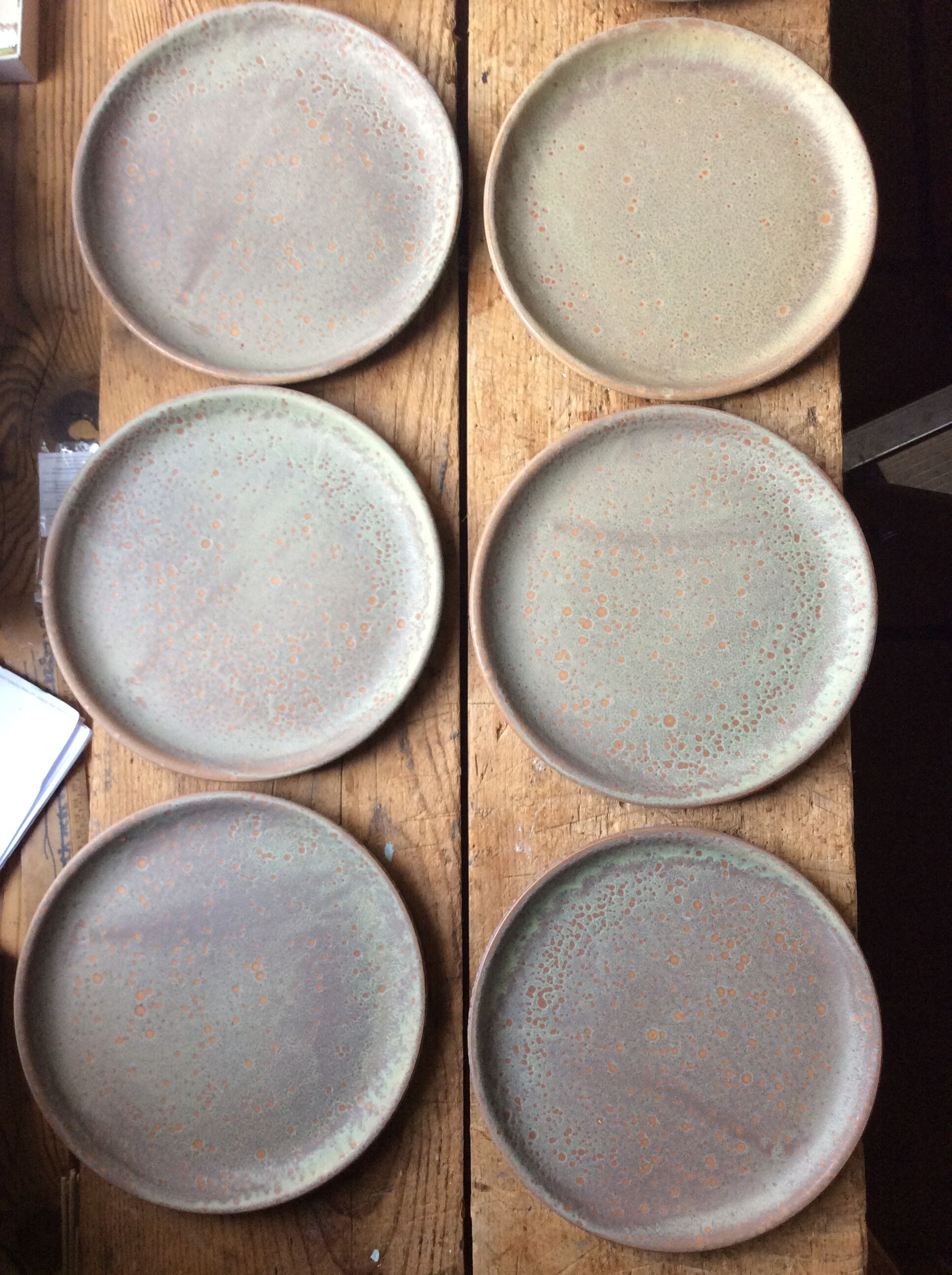 Set of 12 large and 11 small sandstone plates