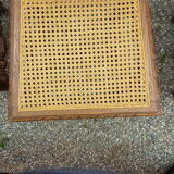 Carved antique chairs with rattan seat