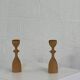 Pair of vintage wooden candlesticks