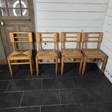 4 straw chairs