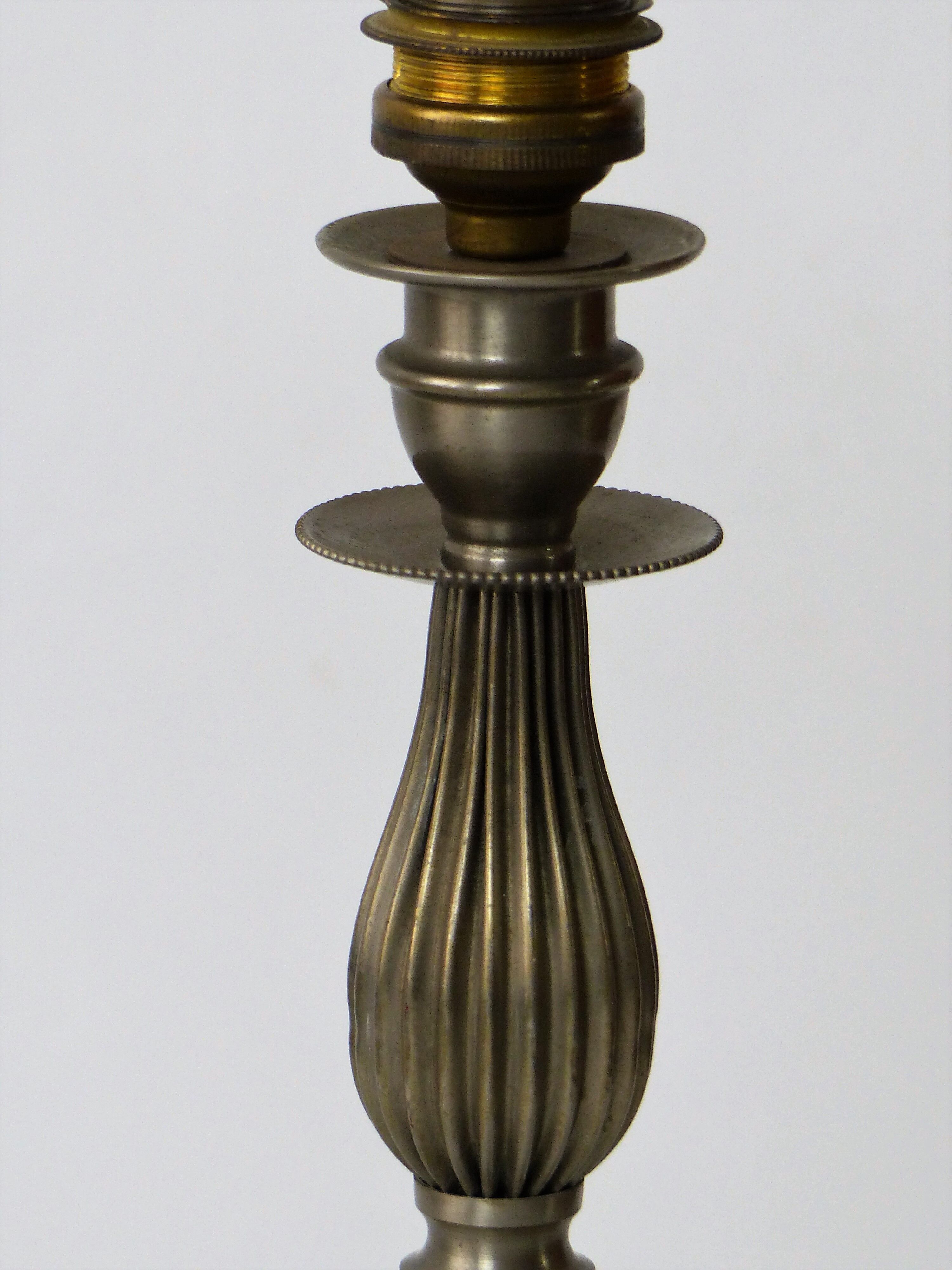 Silver metal lamp foot