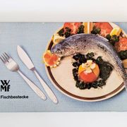Service à poisson 12 pièces WMF inox avec coffret, années 60
