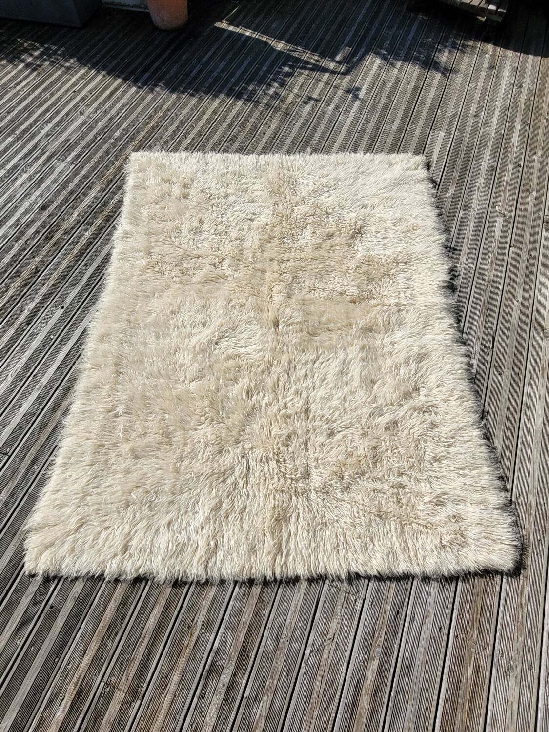Vintage wool shaggy rug 230x180cm