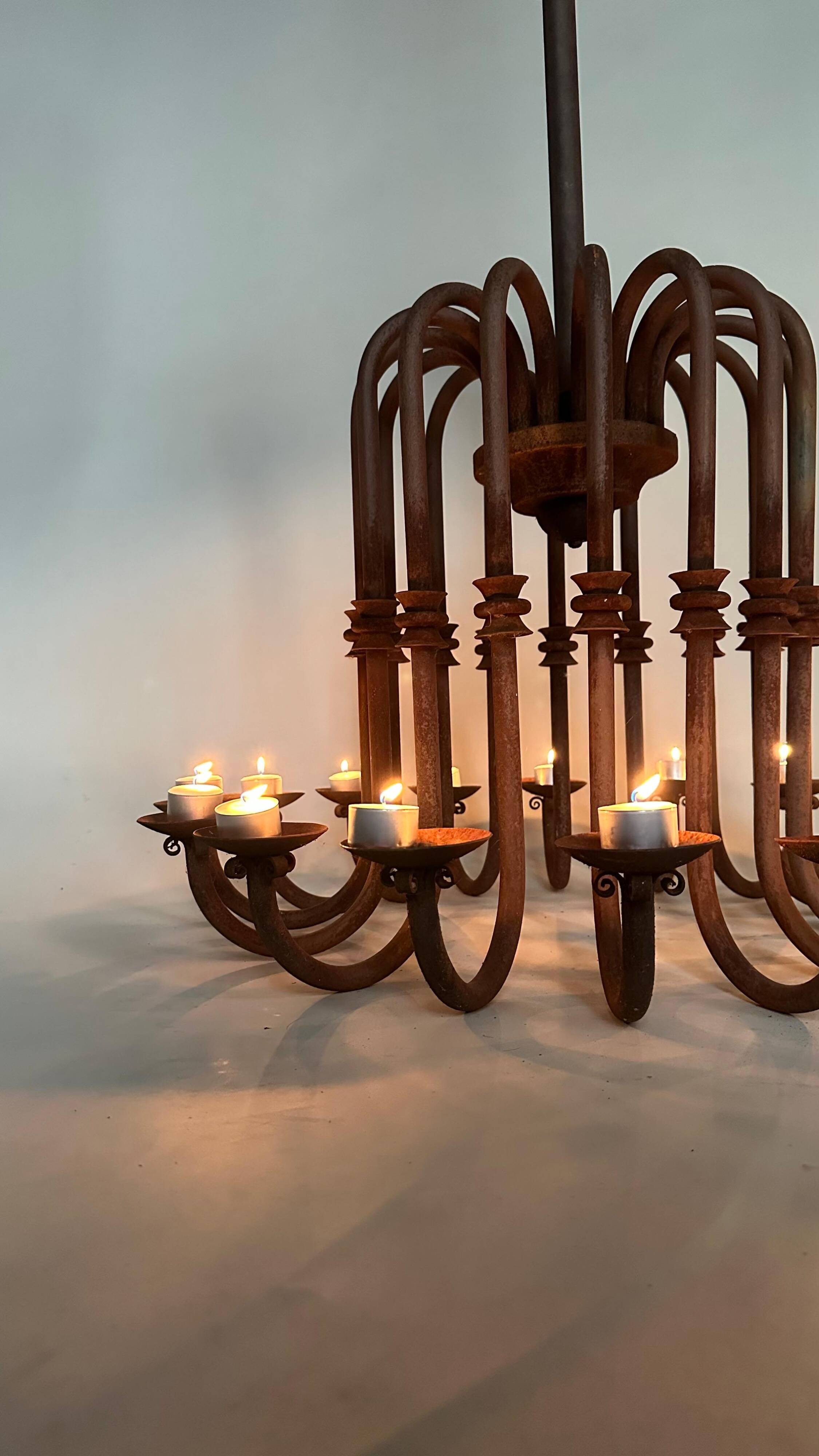 Large antique chandelier with 16 light arms