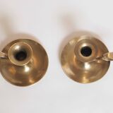 Brass candle holder with cup and handle