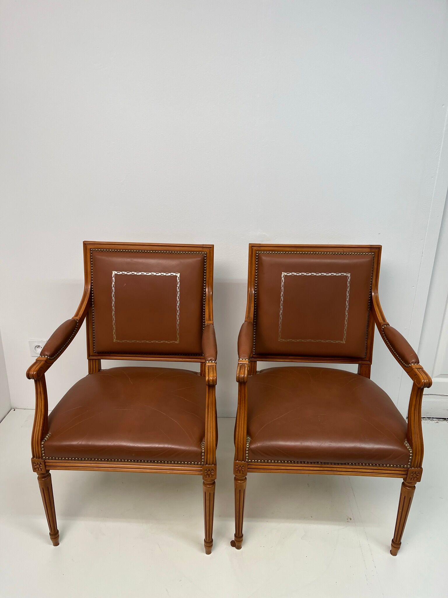 Pair armchairs style Empire