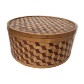 With lid rattan basket