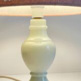 White marble lamp and vintage linen