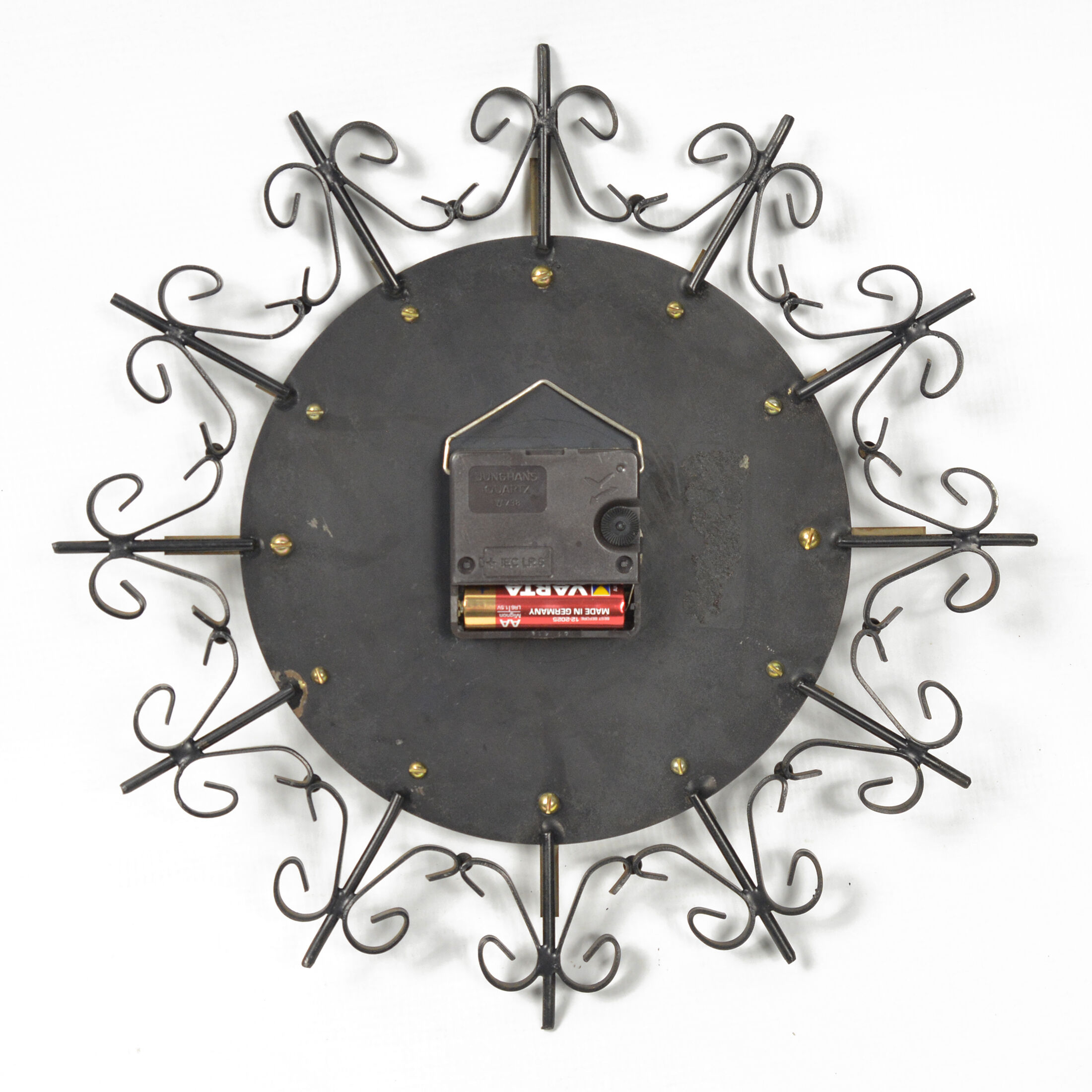Metal wall clock, silvos, czechoslovakia, 1970s