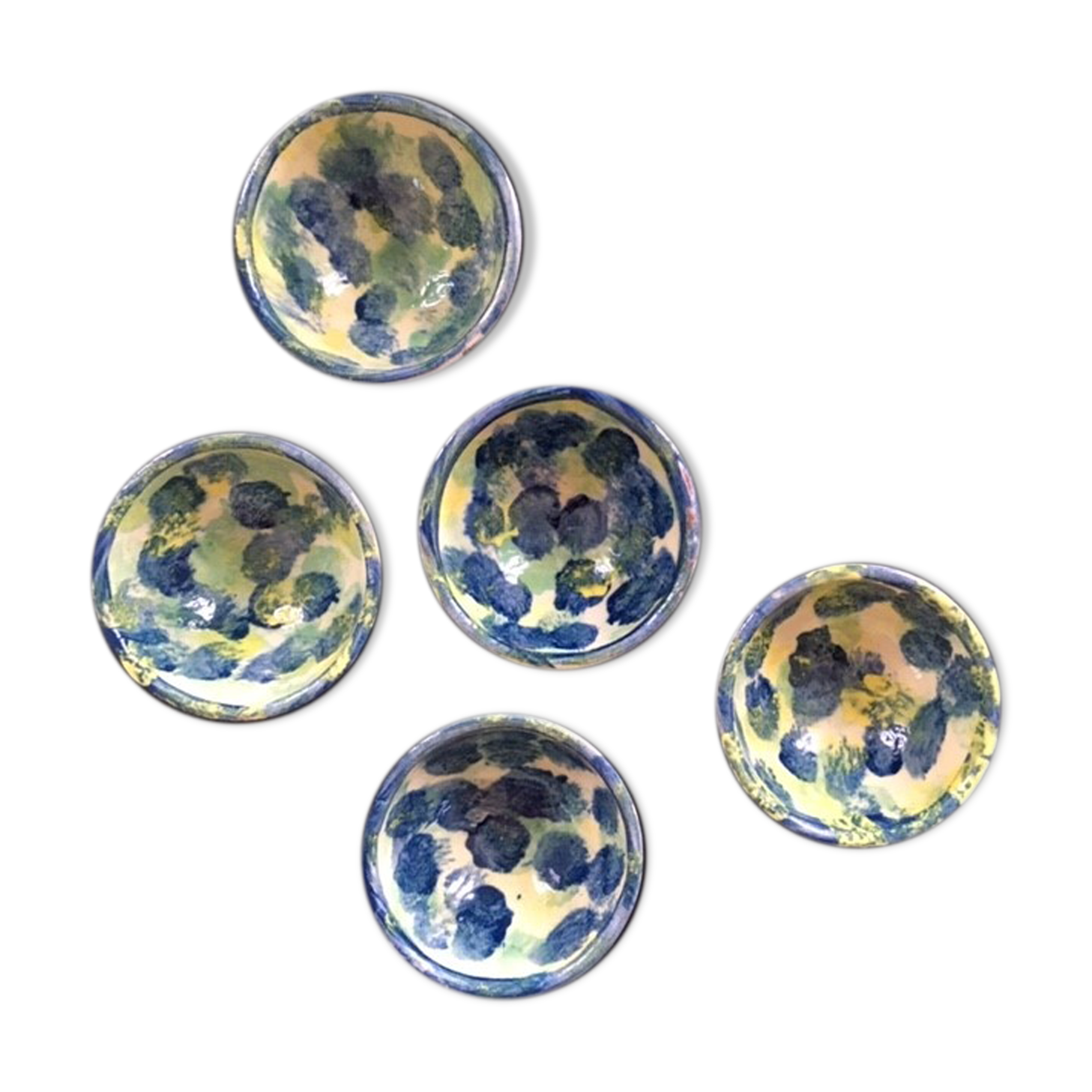 Set of 5 hand-painted cups