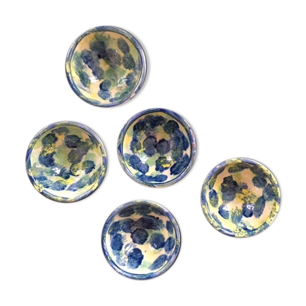 Lot de 5 coupelles peintes à la main