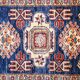 Handmade runner rug traditional kazak carpet rug blue geometric runner