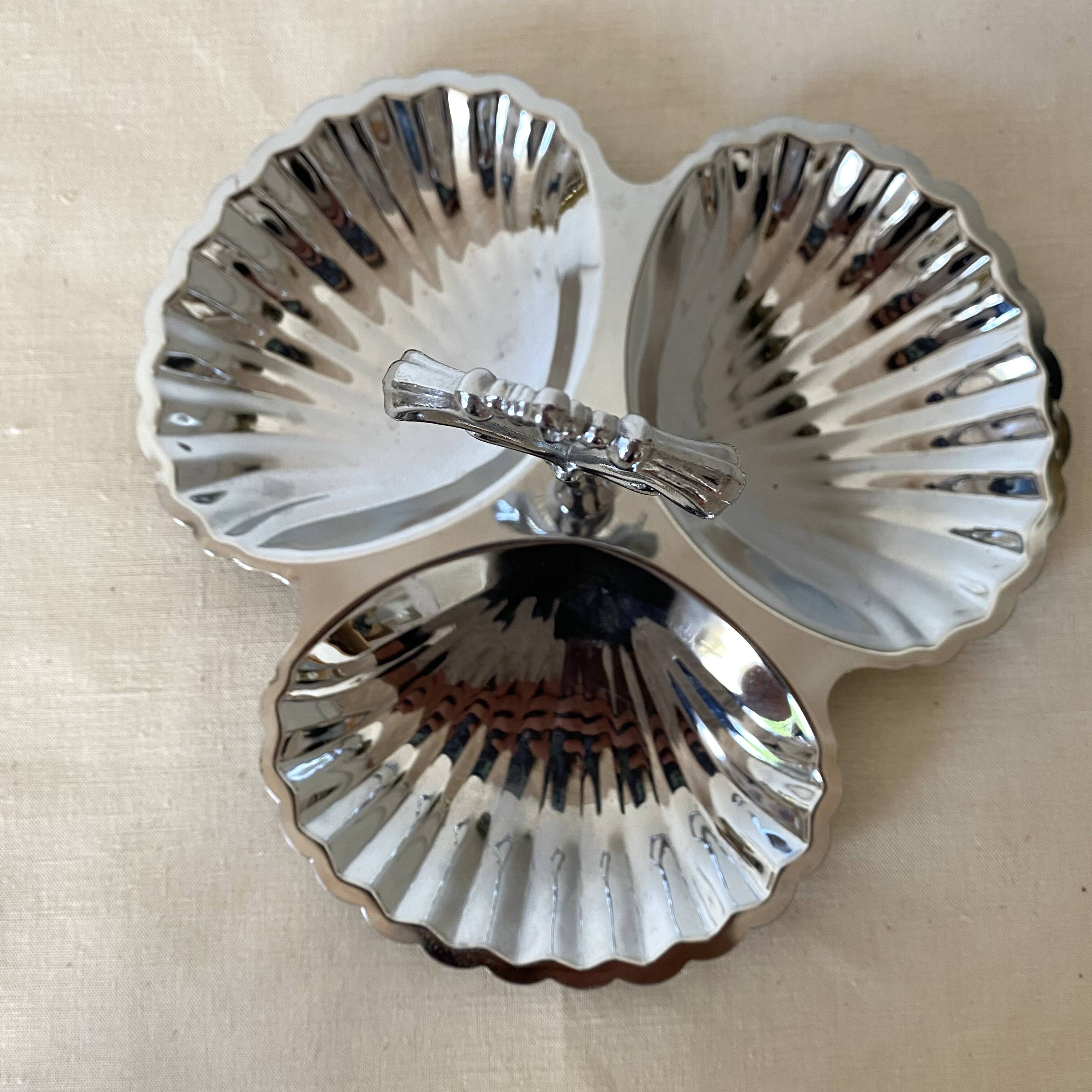 Plat inox serviteur forme coquillages
