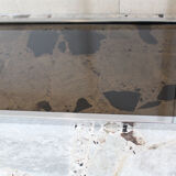 Console in chromed metal and smoked glass, Italy 70's