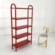 Red tubular leg shelf, 1980
