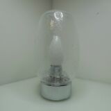 Vintage chrome and bubble glass wall lamp