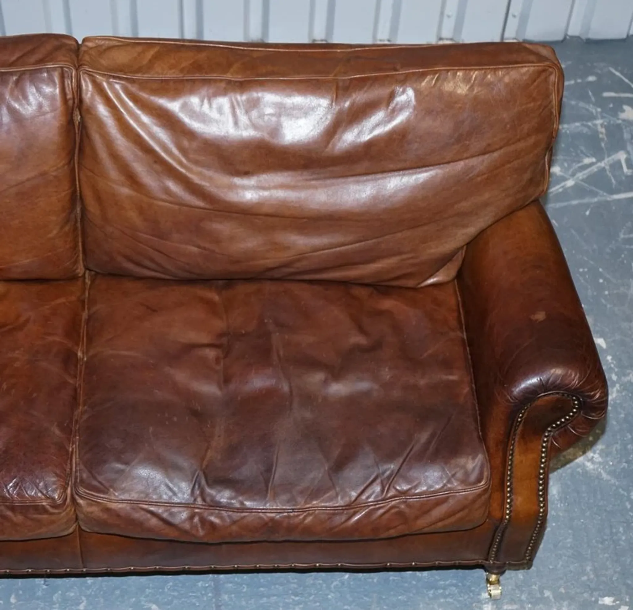 Balmoral 3-Seater Leather Sofa in Heritage Brown by Halo