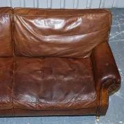 Balmoral 3-Seater Leather Sofa in Heritage Brown by Halo