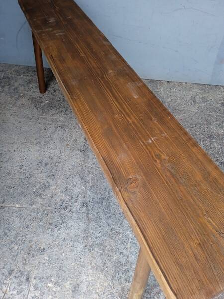 Bench 120 cm old solid wood with patina
