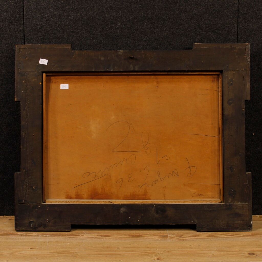 French mountain landscape signed painting