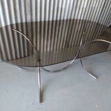 Vintage chrome table and smoked glass