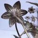 Paire de chandeliers laiton bronze décor floral