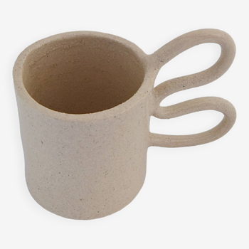 White butterfly handle mug