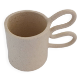 White butterfly handle mug