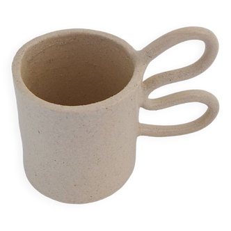 Mug anse papillon blanche