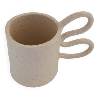 White butterfly handle mug