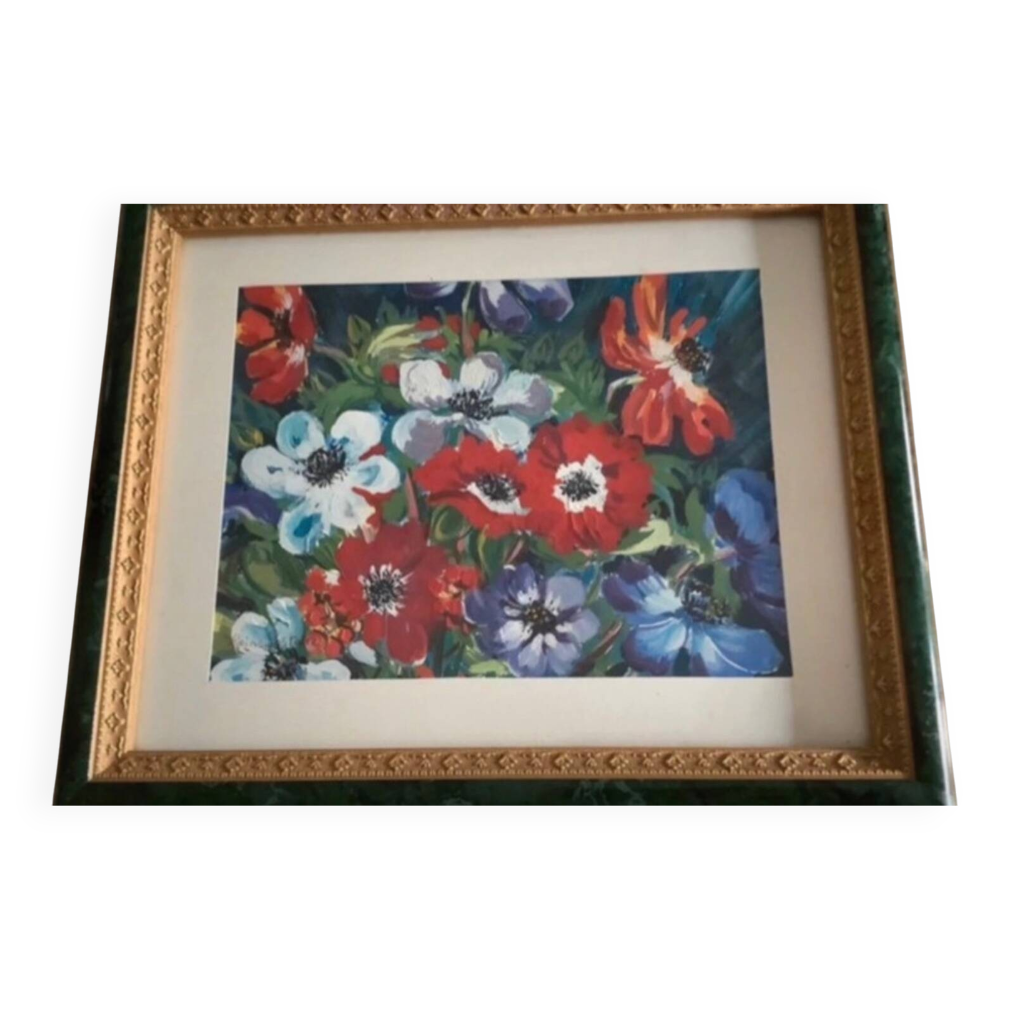 Peinture encadrée "Anémones"
