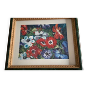 Peinture encadrée "Anémones"