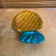 Vintage polychrome ceramic pineapple shaped butter dish vallauris #e